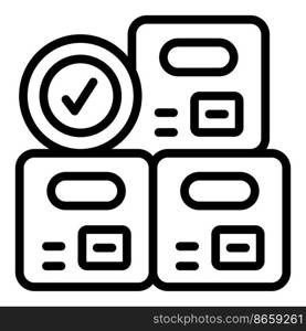 Approved control icon outline vector. Computer management. Digital supplier. Approved control icon outline vector. Computer management