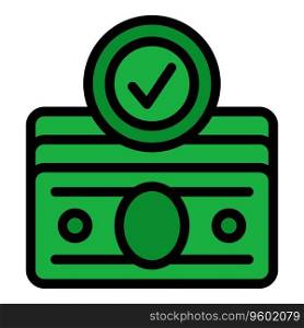 Approved credit card icon outline vector. Lender loan. Money check color flat. Approved credit card icon vector flat