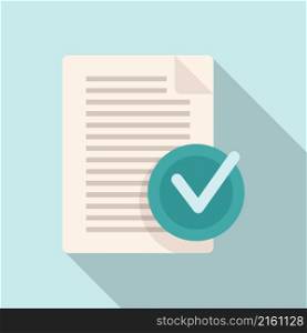 Approved document icon flat vector. Online form. Internet file. Approved document icon flat vector. Online form