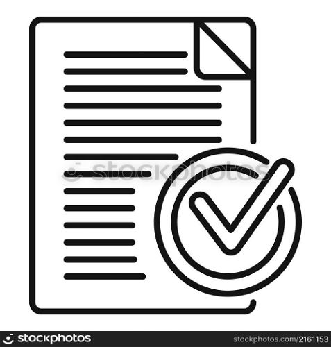 Approved document icon outline vector. Online form. Internet file. Approved document icon outline vector. Online form