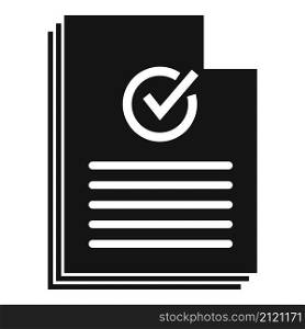 Approved document icon simple vector. Certificate mark. Complete qualification. Approved document icon simple vector. Certificate mark