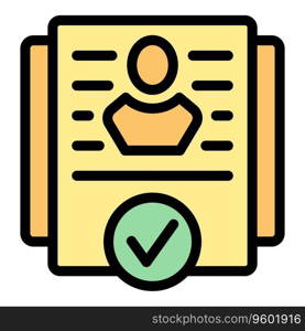 Approved form icon outline vector. Loan credit. Finance paper color flat. Approved form icon vector flat
