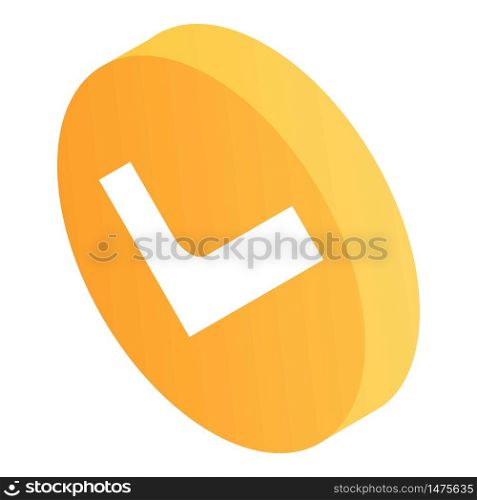 Approved gold sign icon. Isometric of approved gold sign vector icon for web design isolated on white background. Approved gold sign icon, isometric style
