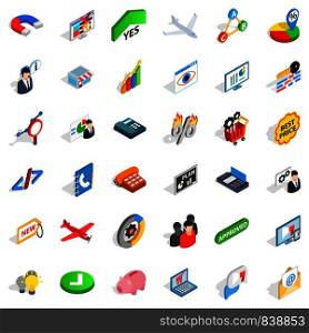 Approved icons set. Isometric style of 36 approved vector icons for web isolated on white background. Approved icons set, isometric style