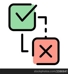Approved interaction icon. Outline approved interaction vector icon color flat isolated. Approved interaction icon color outline vector