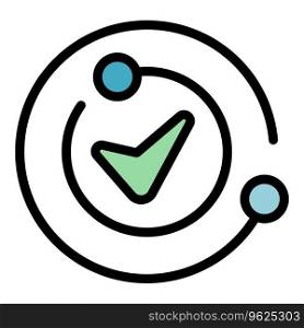Approved key point icon outline vector. Check main. Business tick color flat. Approved key point icon vector flat