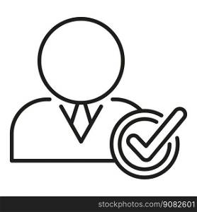 Approved manager icon outline vector. Human person. Teamwork staff. Approved manager icon outline vector. Human person