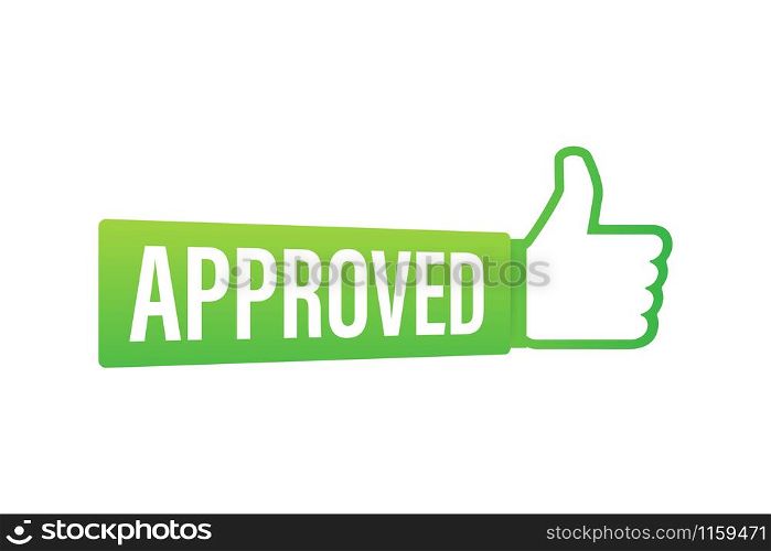 Approved medal. Round stamp for approved and tested product, software and services. Vector stock illustration. Approved medal. Round stamp for approved and tested product, software and services. Vector stock illustration.