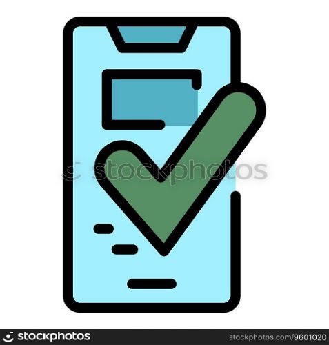 Approved quiz icon outline vector. Exam poster. Ask test color flat. Approved quiz icon vector flat