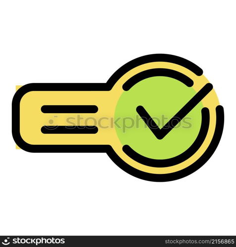Approved request icon. Outline approved request vector icon color flat isolated. Approved request icon color outline vector