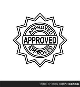 Approved sign icon in trendy flat design