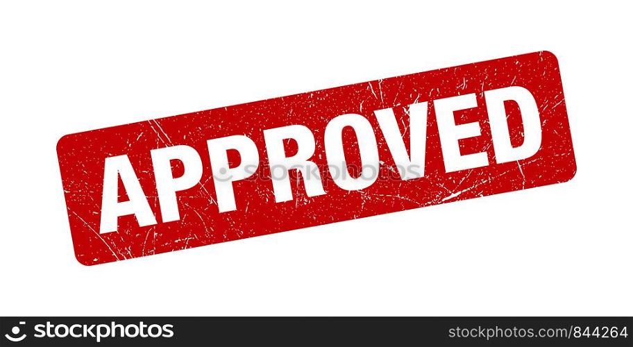 Approved Stamp Seal Red Grunge Symbol Vector