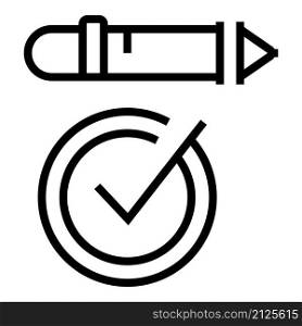 Approved strategy icon outline vector. Policy process. Regulatory quality. Approved strategy icon outline vector. Policy process