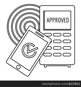 Approved terminal payment icon. Outline approved terminal payment vector icon for web design isolated on white background. Approved terminal payment icon, outline style