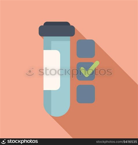 Approved test result icon flat vector. Medical lab. Hospital s&le. Approved test result icon flat vector. Medical lab