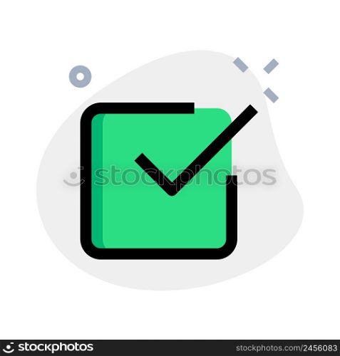 Approved tick mark button to choose correct
