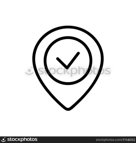 Approved vector icon. A thin line sign. Isolated contour symbol illustration. Approved vector icon. Isolated contour symbol illustration