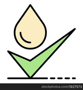 Approved water filtration icon. Outline approved water filtration vector icon color flat isolated. Approved water filtration icon color outline vector