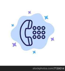 Apps, Call, Dial, Phone Blue Icon on Abstract Cloud Background