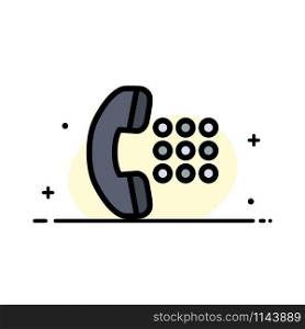 Apps, Call, Dial, Phone Business Flat Line Filled Icon Vector Banner Template