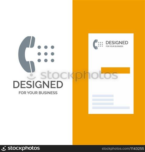 Apps, Call, Dial, Phone Grey Logo Design and Business Card Template