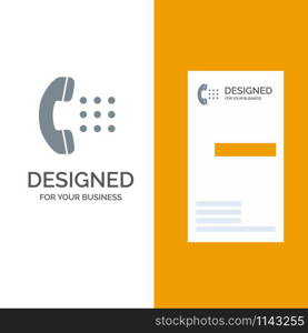 Apps, Call, Dial, Phone Grey Logo Design and Business Card Template