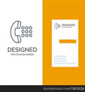 Apps, Call, Dial, Phone Grey Logo Design and Business Card Template