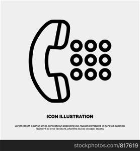 Apps, Call, Dial, Phone Line Icon Vector