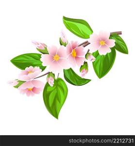 Apricot flower branch icon cartoon vector. Jam fruit. Cut leaf. Apricot flower branch icon cartoon vector. Jam fruit