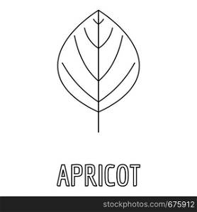 Apricot leaf icon. Outline illustration of apricot leaf vector icon for web. Apricot leaf icon, outline style.