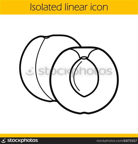 Apricot linear icon. Thin line illustration. Contour symbol. Vector isolated outline drawing. Apricot linear icon