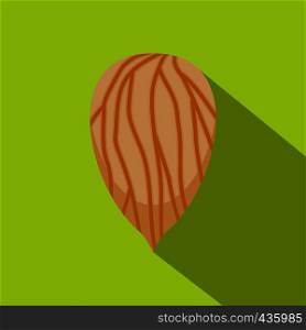 Apricot seed icon. Flat illustration of apricot seed vector icon for web on lime background. Apricot seed icon, flat style