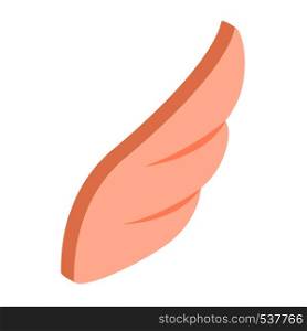 Apricot simple wing logotype icon in isometric 3d style isolated on white background. Apricot wing icon, isometric 3d style