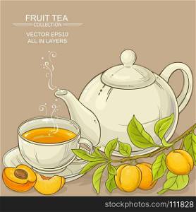 apricot tea illustration. apricot tea vector illustration on color background