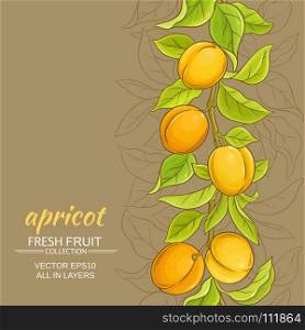 apricot vector background. apricot branches vector pattern on color background