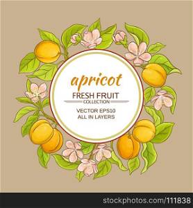 apricot vector frame. apricot branches vector frame on color background