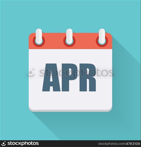 April Dates Flat Icon with Long Shadow. Vector Illustration EPS10. April Dates Flat Icon with Long Shadow. Vector Illustration