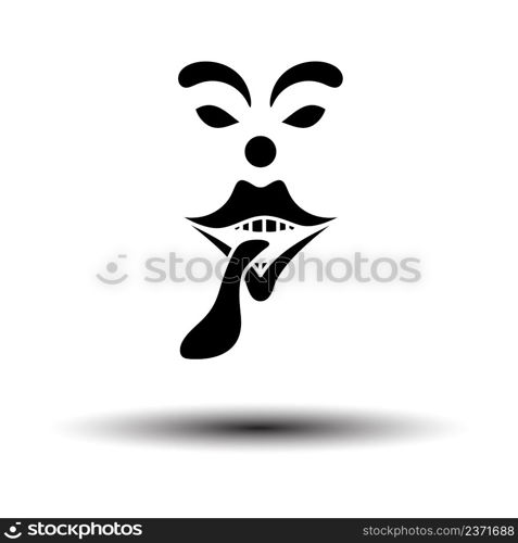 April Fool&rsquo;s Day Icon. Black on White Background With Shadow. Vector Illustration.