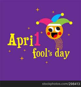 April fool 's day, typography, vector illustration, colorful, cartoon, joker,funny
