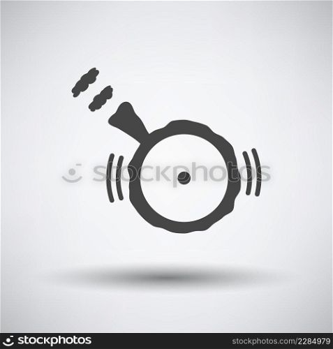 April Fool’s Day Icon. Dark Gray on Gray Background With Round Shadow. Vector Illustration.