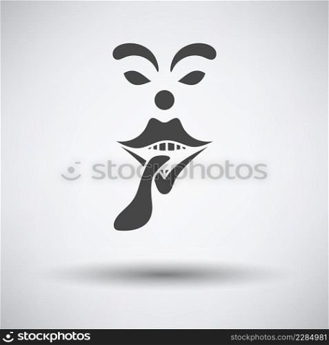 April Fool’s Day Icon. Dark Gray on Gray Background With Round Shadow. Vector Illustration.