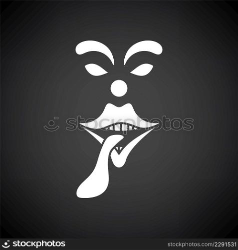 April Fool’s Day Icon. White on Black Background. Vector Illustration.