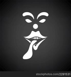 April Fool’s Day Icon. White on Black Background. Vector Illustration.
