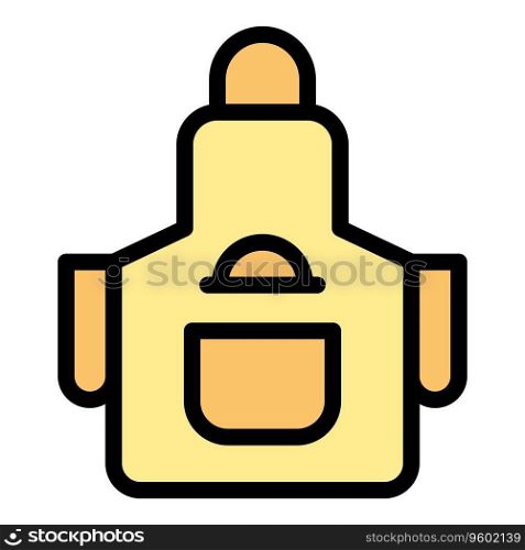 Apron icon outline vector. Food cafe. Meal lunch color flat. Apron icon vector flat