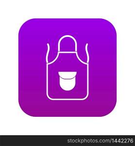 Apron with pocket icon digital purple for any design isolated on white vector illustration. Apron with pocket icon digital purple