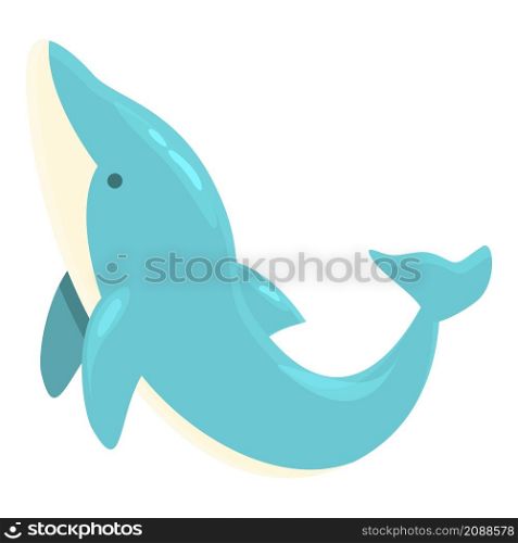 Aqua dolphin show icon cartoon vector. Marine pool. Jumping fish. Aqua dolphin show icon cartoon vector. Marine pool
