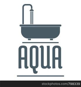 Aqua logo. Simple illustration of aqua vector logo for web. Aqua logo, simple gray style