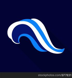Aqua wave icon. Flat illustration of aqua wave vector icon for web. Aqua wave icon, flat style