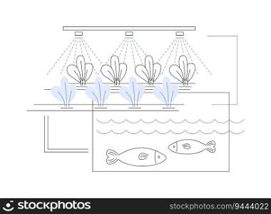 Aquaponics abstract concept vector illustration. Portable aquaponics system with fishes, agroecology industry, sustainable agriculture, smart farming, precision agriculture abstract metaphor.. Aquaponics abstract concept vector illustration.