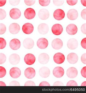 Aquarelle pink seamless pattern with dots and circles. Aquarelle pink seamless pattern with dots and circles.